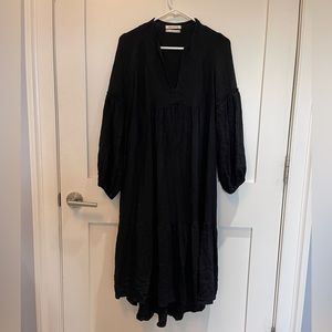 Urban Outfitters Long Puff Sleeve Black Maxi Dress Size XS